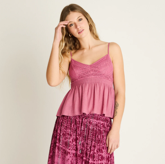 BLUSA ROSA SIN MANGA