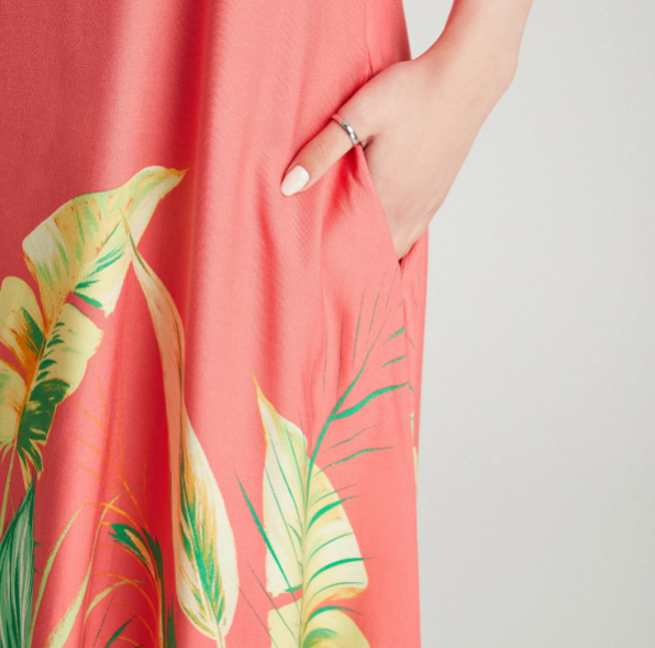 VESTIDO MAXI CORAL TIRANTES