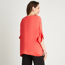 BLUSA CORAL MANGA CODO CUELLO V