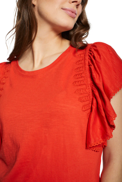 POLERA CON VUELOS  4465 ROJA