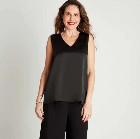 BLUSA SIN MANGA CUELLO V