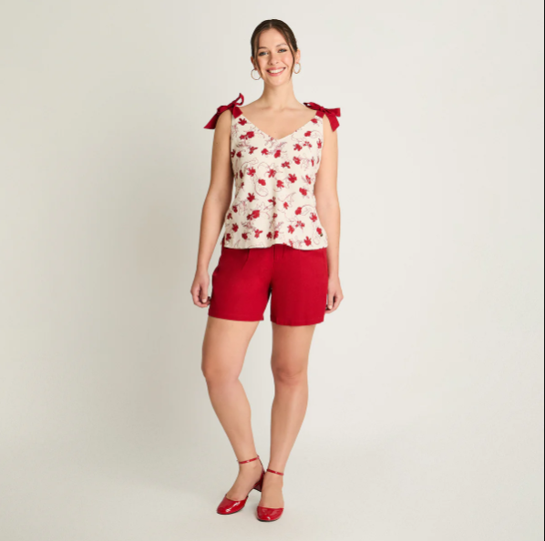 BLUSA SIN MANGA ESTAMPADA