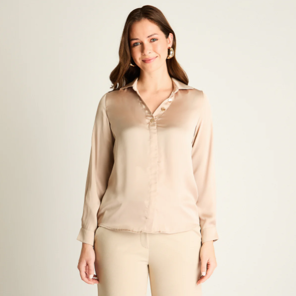 BLUSA MUJER ARENA CLARO CUELLO CAMISERO V